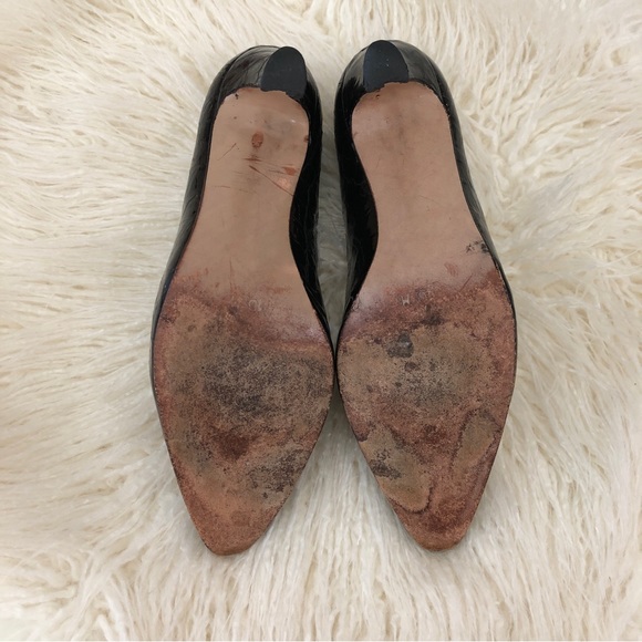 Crocodile Norman Kaplan Vintage Las Vegas Embossed Patent Leather Heels Shoes 10 - Picture 7 of 11